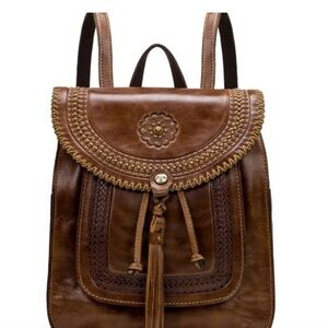 Patricia Nash Jovanna Tassle Studded Leather Backpack